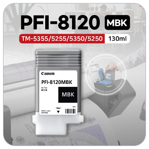 PFI-8120MBK 캐논플로터 TM-5250 TM-5350 매트블랙잉크 130ml